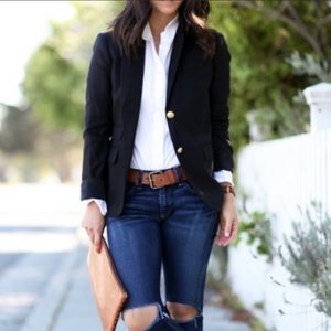 J Crew School Boy Blazer in Black Wool